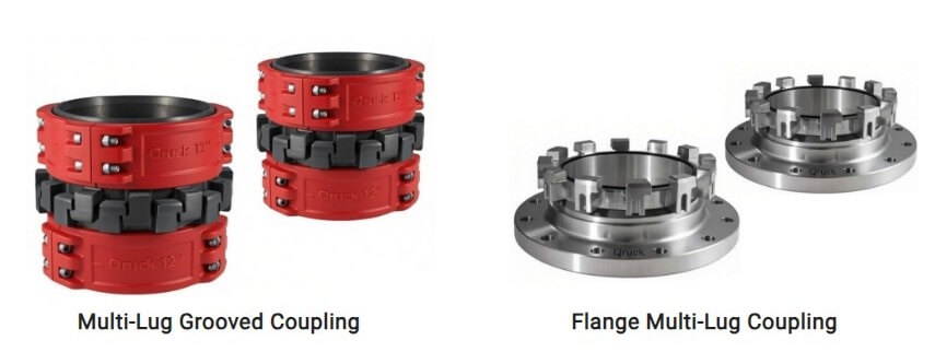 Multi-lug and flange coupling products